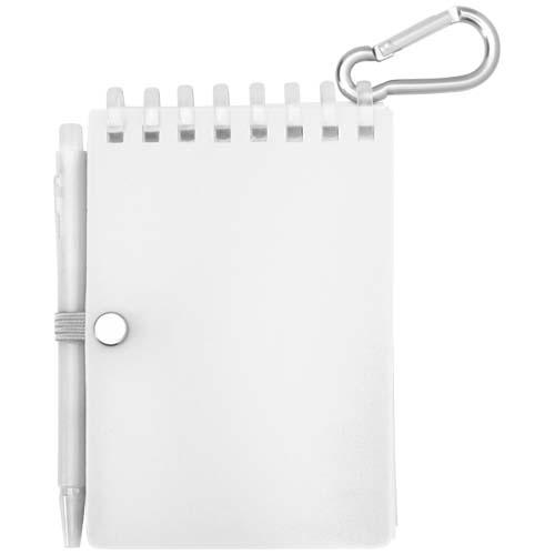 Lig Mini outdoorowy zestaw z notatnikiem w miękkiej okładce z tworzyw sztucznych pochodzących z recyklingu i długopisem (nieb 10705101 – zdjęcie 4
