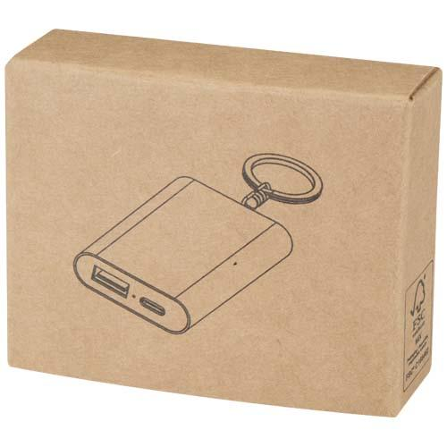 Arcturus powerbank o pojemności 2000 mAh z recyklingowanego aluminium z brelokiem 12451781 – zdjęcie 3