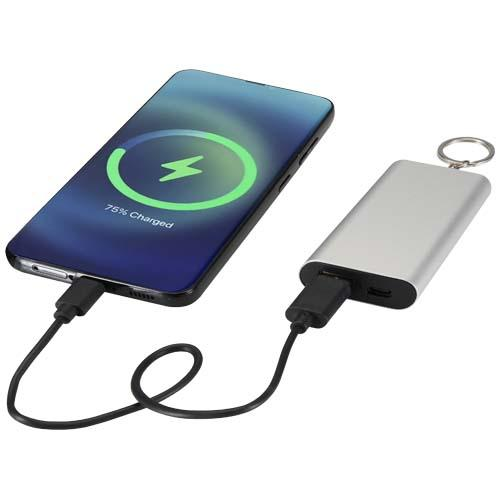 Arcturus powerbank o pojemności 2000 mAh z recyklingowanego aluminium z brelokiem 12451781 – zdjęcie 7