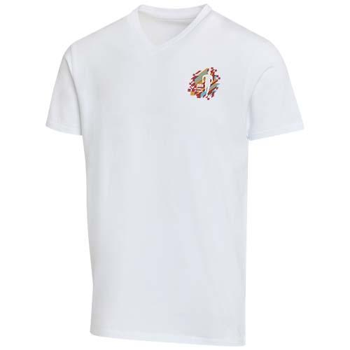 Balfour organiczna koszulka unisex z krótkim rękawem i dekoltem w serek, wykonana z materiału o gramaturze 200 g/m², z certyf 39665016 – zdjęcie 2