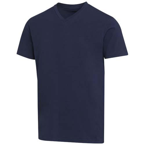 Balfour organiczna koszulka unisex z krótkim rękawem i dekoltem w serek, wykonana z materiału o gramaturze 200 g/m², z certyf 39665553 – widok z przodu