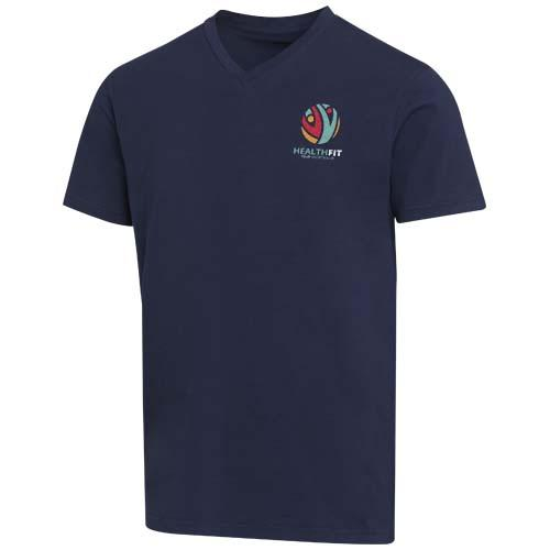 Balfour organiczna koszulka unisex z krótkim rękawem i dekoltem w serek, wykonana z materiału o gramaturze 200 g/m², z certyf 39665553 – zdjęcie 2