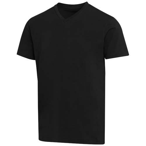 Balfour organiczna koszulka unisex z krótkim rękawem i dekoltem w serek, wykonana z materiału o gramaturze 200 g/m², z certyf 3966590A – widok z przodu
