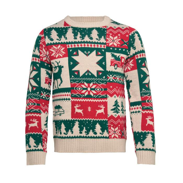 Świąteczny sweter z dzianiny L-XL CX1602-13 – widok z przodu