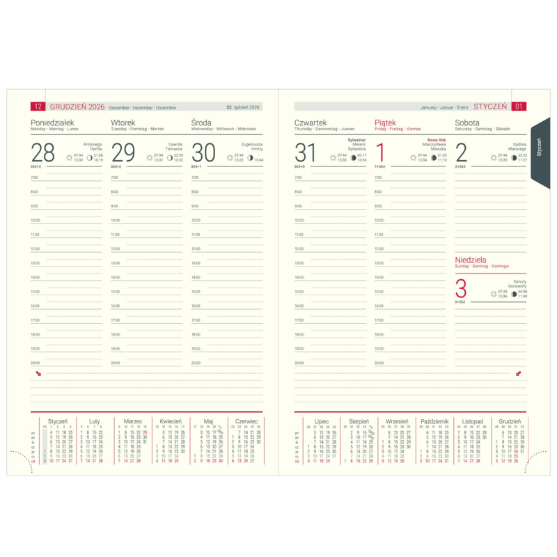 VIVO B5 tygodniowy musztardowy KK-BCV-704T-V533 – zdjęcie 2