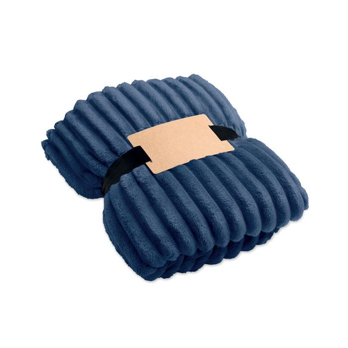 Polarowy koc w paski RPET MO3184-04 – widok z przodu