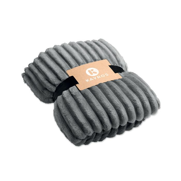 Polarowy koc w paski RPET MO3184-15 – zdjęcie 4