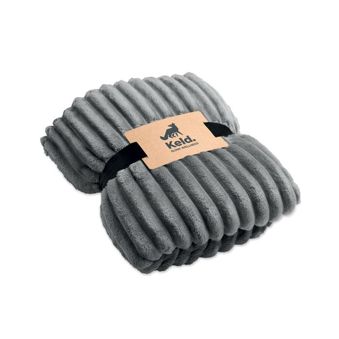 Polarowy koc w paski RPET MO3184-15 – zdjęcie 5