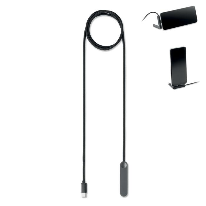 stojak na telefon z kablem USB-C o MO3192-03 – widok z przodu