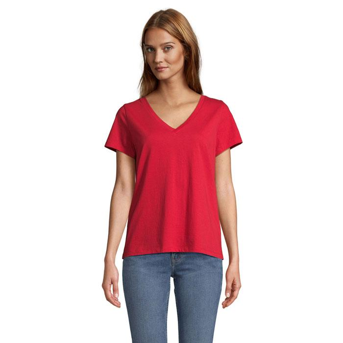 REGENT V T-SHIRT WOMEN S04766-RD-L – widok z przodu