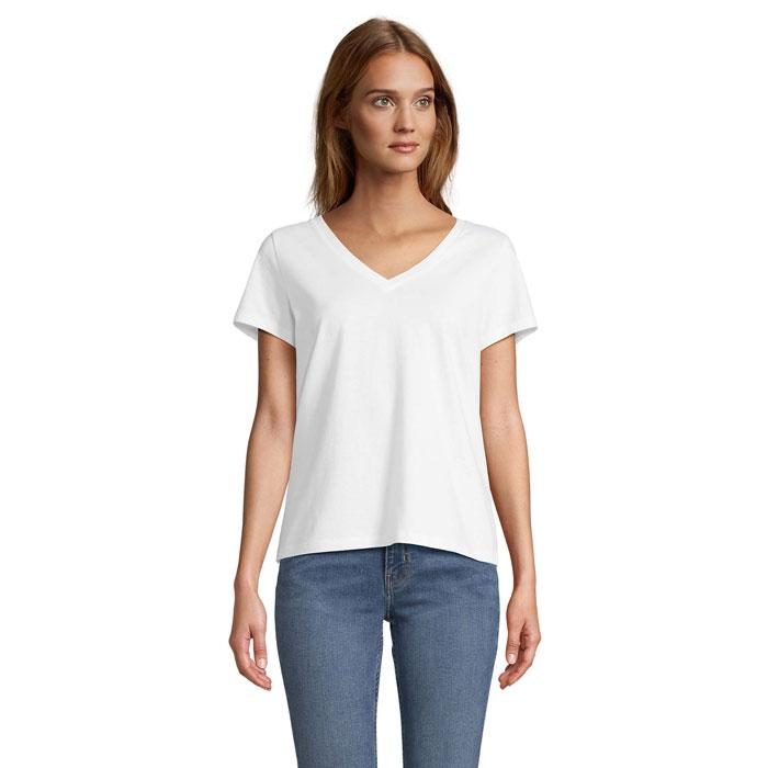 REGENT V T-SHIRT WOMEN S04766-WH-L – widok z przodu