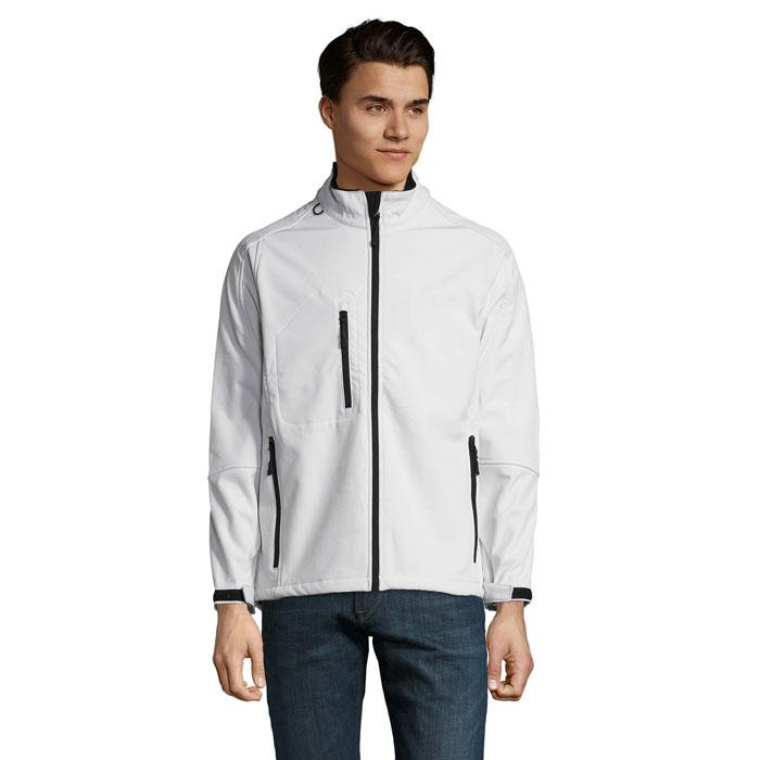 RELAX Męski softshell 340g S46600-WH-L – widok z przodu
