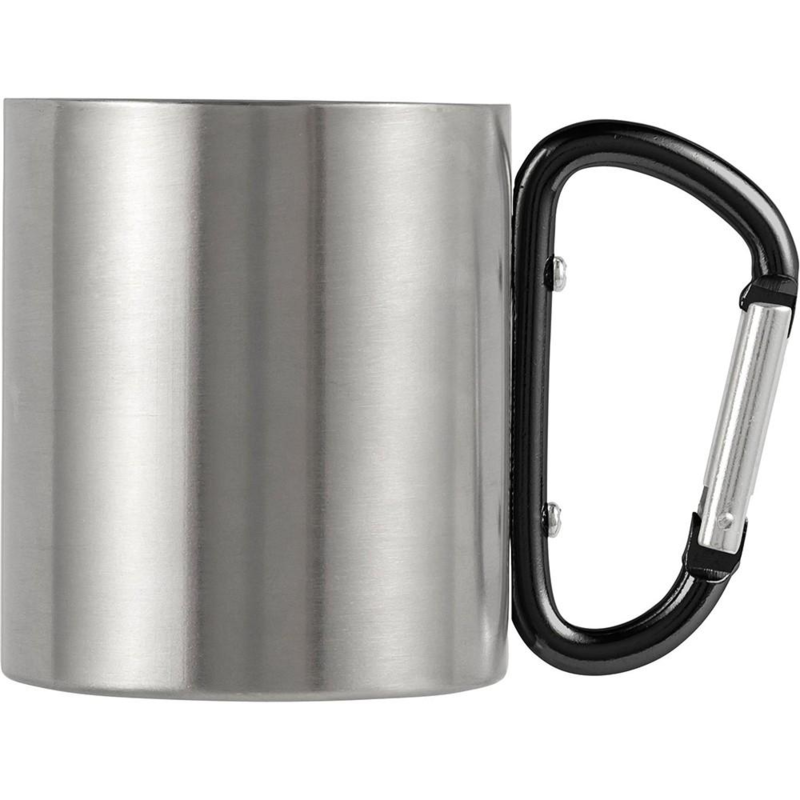 Metalowy kubek 185 ml z karabińczykiem V0646-03 – zdjęcie 4