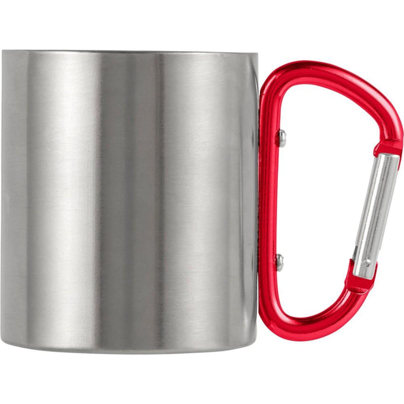 Metalowy kubek 185 ml z karabińczykiem V0646-05 – zdjęcie 4