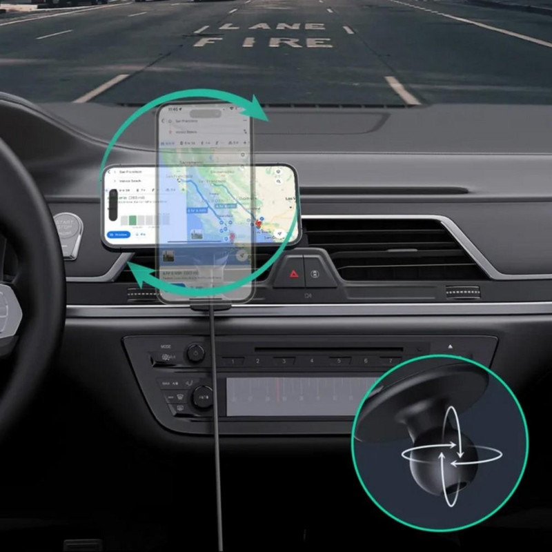 Samochodowy uchwyt do telefonu, magnetyczna ładowarka bezprzewodowa 15W Aukey VAM09-03 – zdjęcie 8