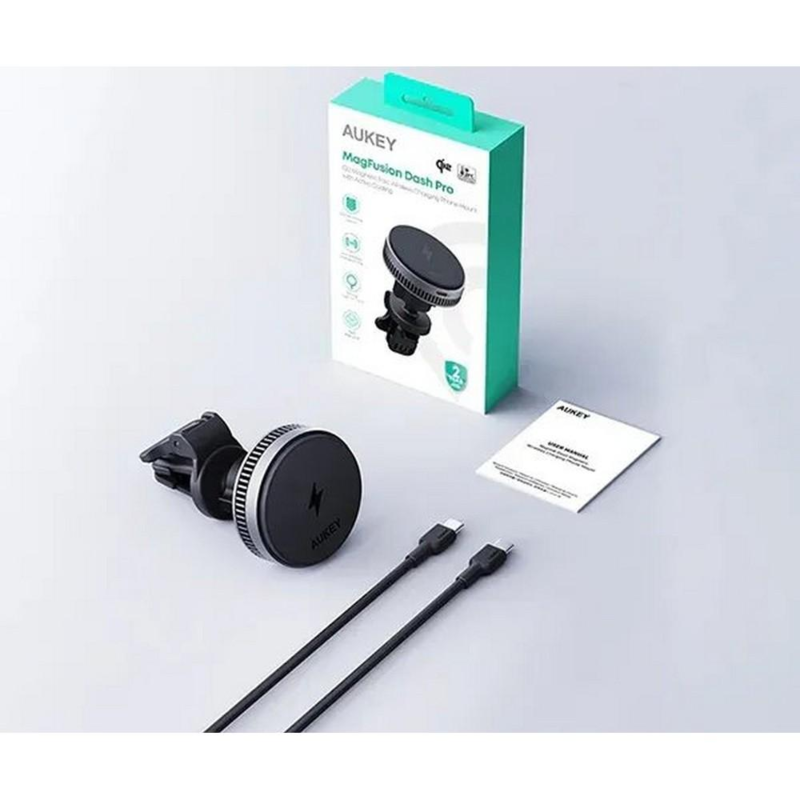 Samochodowy uchwyt do telefonu, magnetyczna ładowarka bezprzewodowa 15W Aukey VAM09-03 – zdjęcie 12