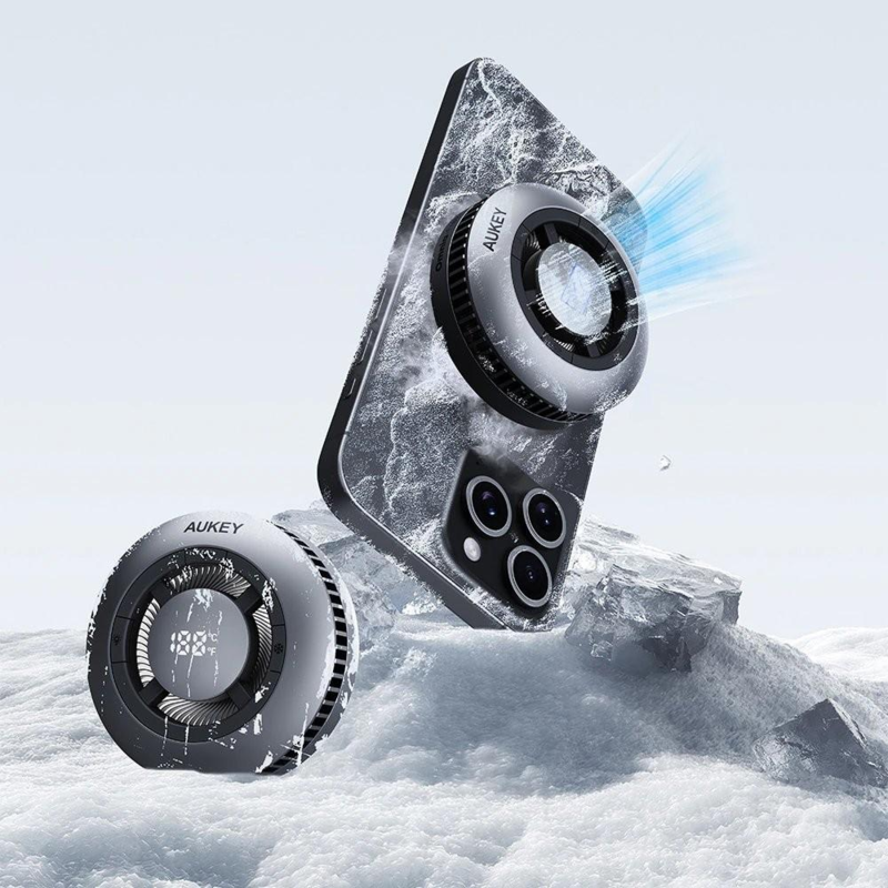 Magnetyczna ładowarka bezprzewodowa 15W z wentylatorem Aukey VAM10-15 – zdjęcie 5