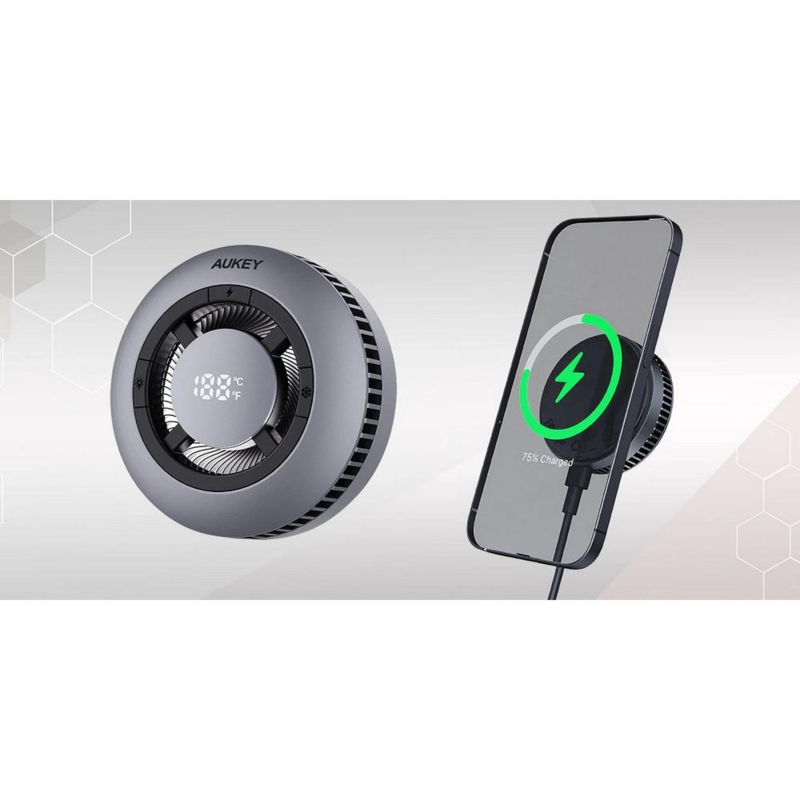 Magnetyczna ładowarka bezprzewodowa 15W z wentylatorem Aukey VAM10-15 – zdjęcie 6