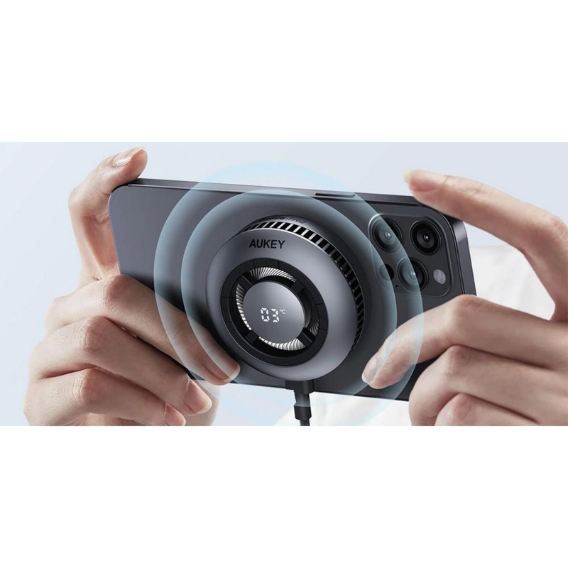 Magnetyczna ładowarka bezprzewodowa 15W z wentylatorem Aukey VAM10-15 – zdjęcie 9