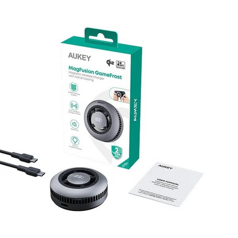 Magnetyczna ładowarka bezprzewodowa 15W z wentylatorem Aukey VAM10-15 – zdjęcie 10