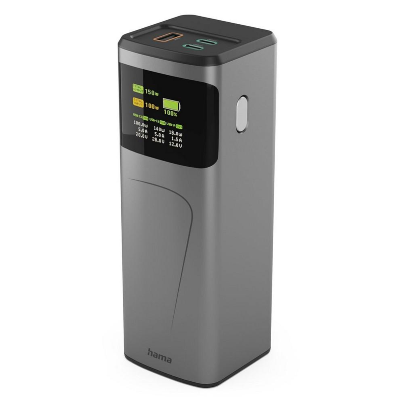 Power bank 24000 mAh Hama High Power 150W VH029-15 – widok z przodu