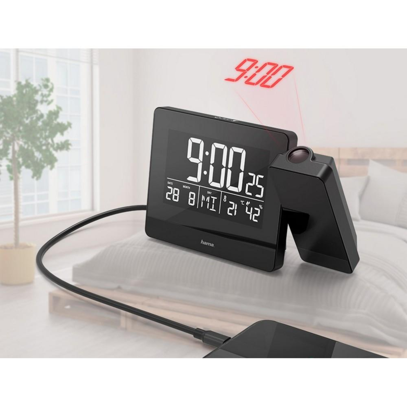 Zegar, budzik z projektorem Hama Plus Charge VH062-03 – zdjęcie 2