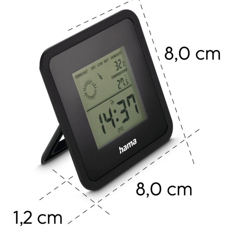 Termometr, higrometr, zegar na biurko Hama Borneo VH063-03 – zdjęcie 4