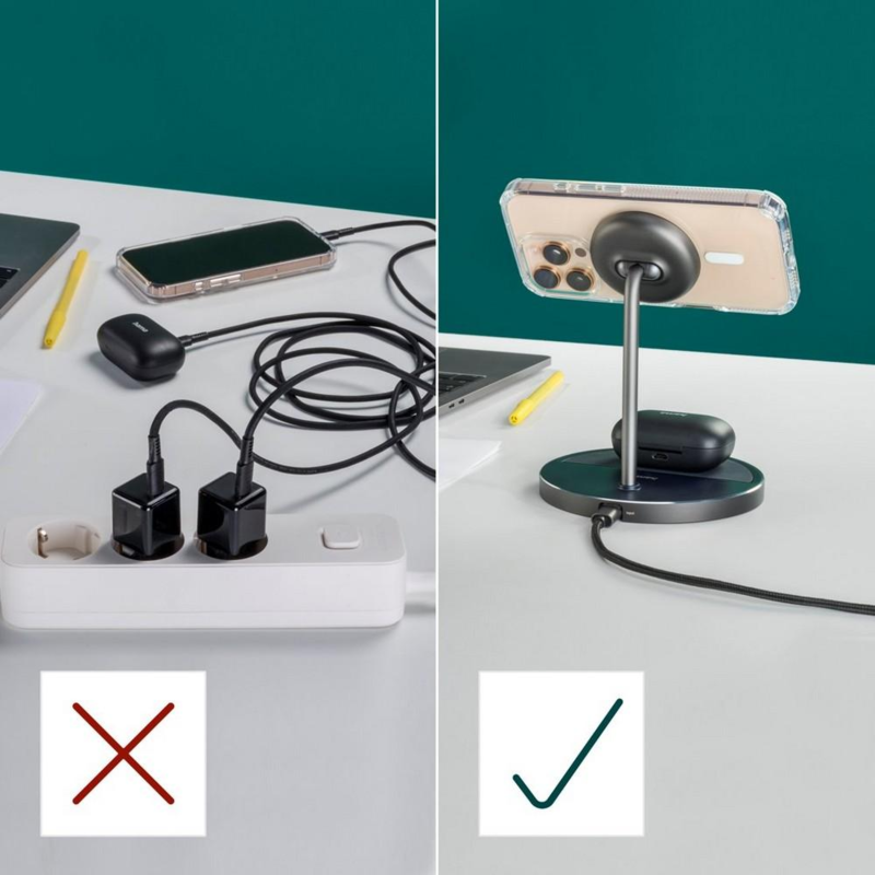 Magnetyczna ładowarka bezprzewodowa 2 w 1 15W Hama VH066-03 – zdjęcie 10
