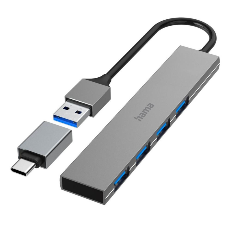 Hub USB, USB-C Hama VH072-19 – widok z przodu